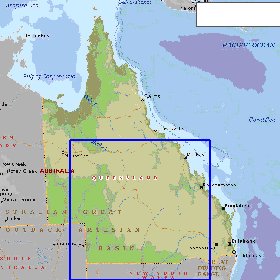 mapa de Queensland em ingles