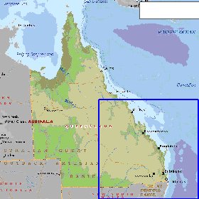 mapa de Queensland em ingles