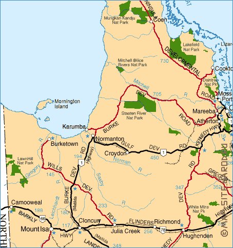 mapa de Queensland