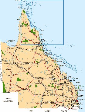 mapa de Queensland